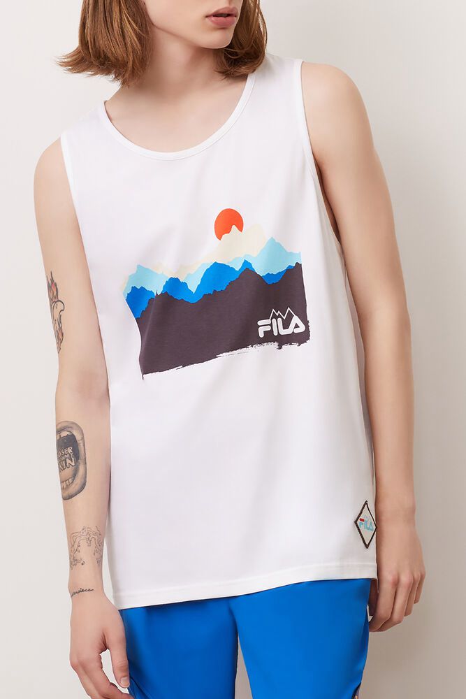 Fila T Skjorte Herre Hvite Horizon Tank 892156-SWR